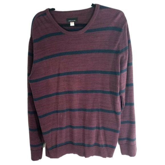 Structure Vintage Mens Long Sleeve  Slim‎ Fit Sweter Shirt Burgundy Size Large - Picture 2 of 12